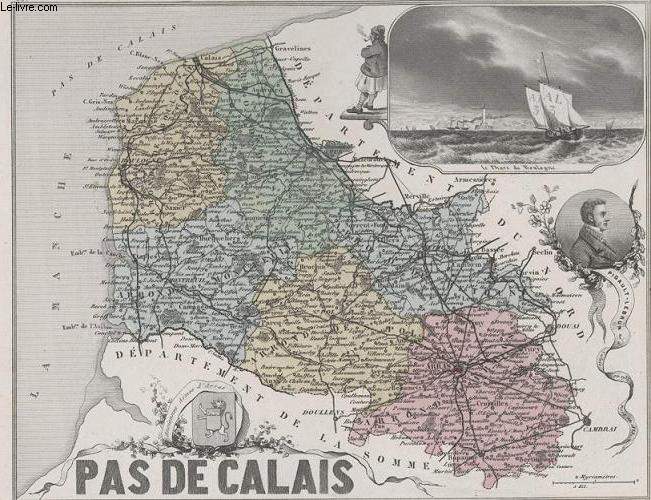 GRAVURE 19eme COULEURS - LA FRANCE - PAS DE CALAIS - PLANCHE N61