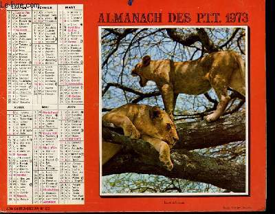 CALENDRIER - ALMANACH DES P.E.T. - LIONS D'AFRIQUE