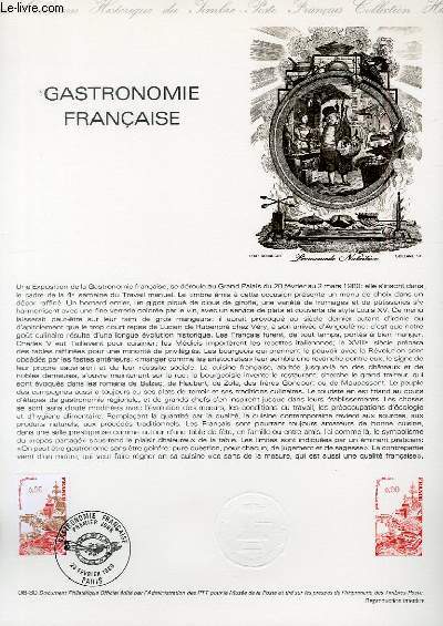 DOCUMENT PHILATELIQUE OFFICIEL N06-80 - GASTRONOMIE FRANCAISE (N2077 YVERT ET TELLIER)