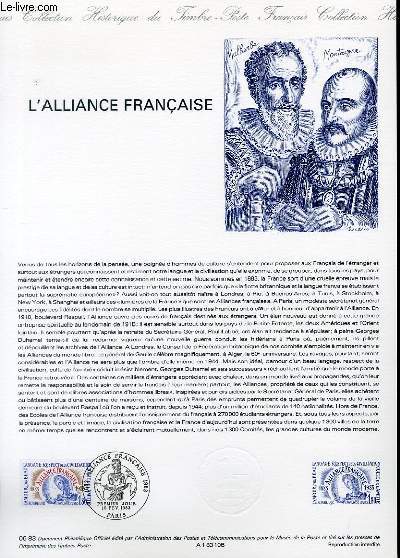 DOCUMENT PHILATELIQUE OFFICIEL N06-83 - L'ALLIANCE FRANCAISE (N2257 YVERT ET TELLIER)