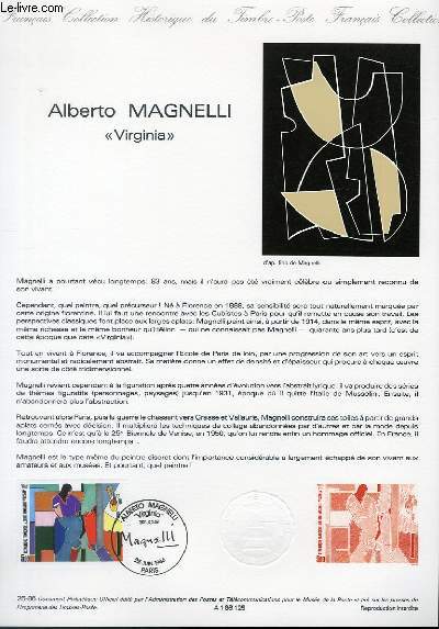DOCUMENT PHILATELIQUE OFFICIEL N25-86 - ALBERTO MAGNELLI 