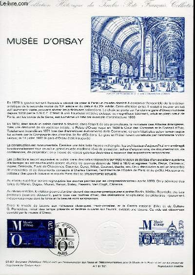 DOCUMENT PHILATELIQUE OFFICIEL N01-87 - MUSEE D'ORSAY (N2451 YVERT ET TELLIER)