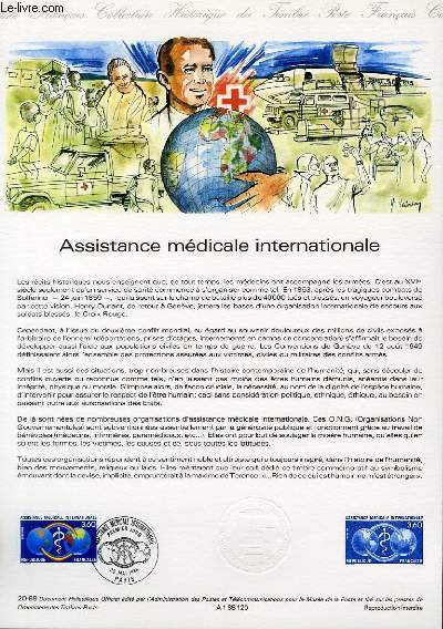 DOCUMENT PHILATELIQUE OFFICIEL N20-88 - ASSISTANCE MEDICALE INTERNATIONALE (N2535 YVERT ET TELLIER)