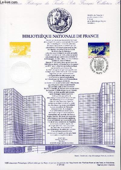 DOCUMENT PHILATELIQUE OFFICIEL - BIBLIOTHEQUE NATIONALE DE FRANCE (N3041 YVERT ET TELLIER)