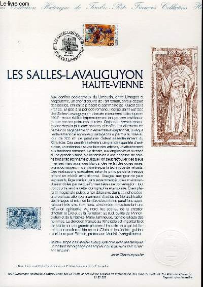DOCUMENT PHILATELIQUE OFFICIEL - LES SALLES LAVAUGUYON HAUTE VIENNE (N3082 YVERT ET TELLIER)