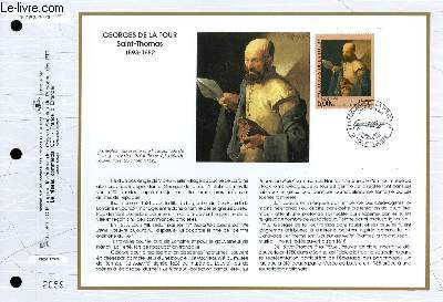 FEUILLET ARTISTIQUE PHILATELIQUE - CEF - N 1139 - GEORGES DE LA TOUR - SAINT-THOMAS 1593-1652