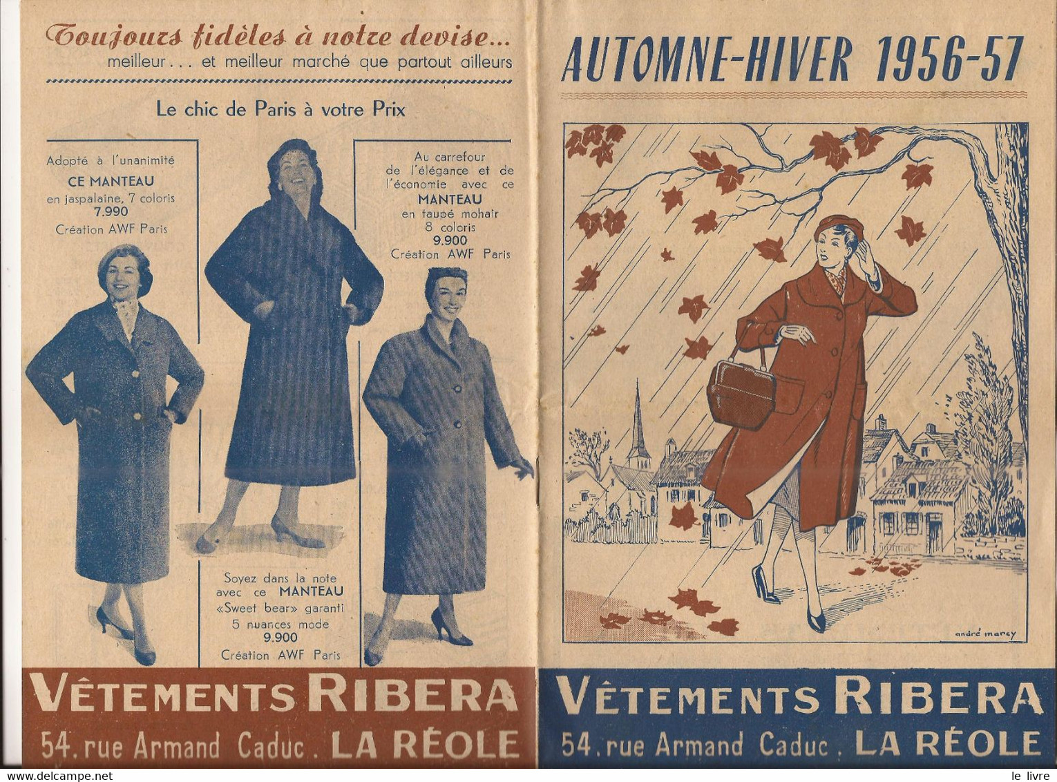 LA REOLE VETEMENTS RIBERA AUTOMNE-HIVER 1956-57