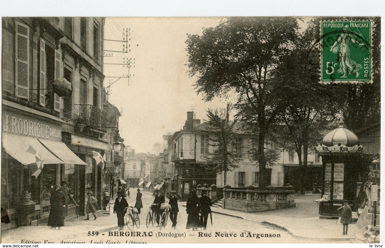 CPA 24 BERGERAC. RUE NEUVE D'ARGENSON 1913