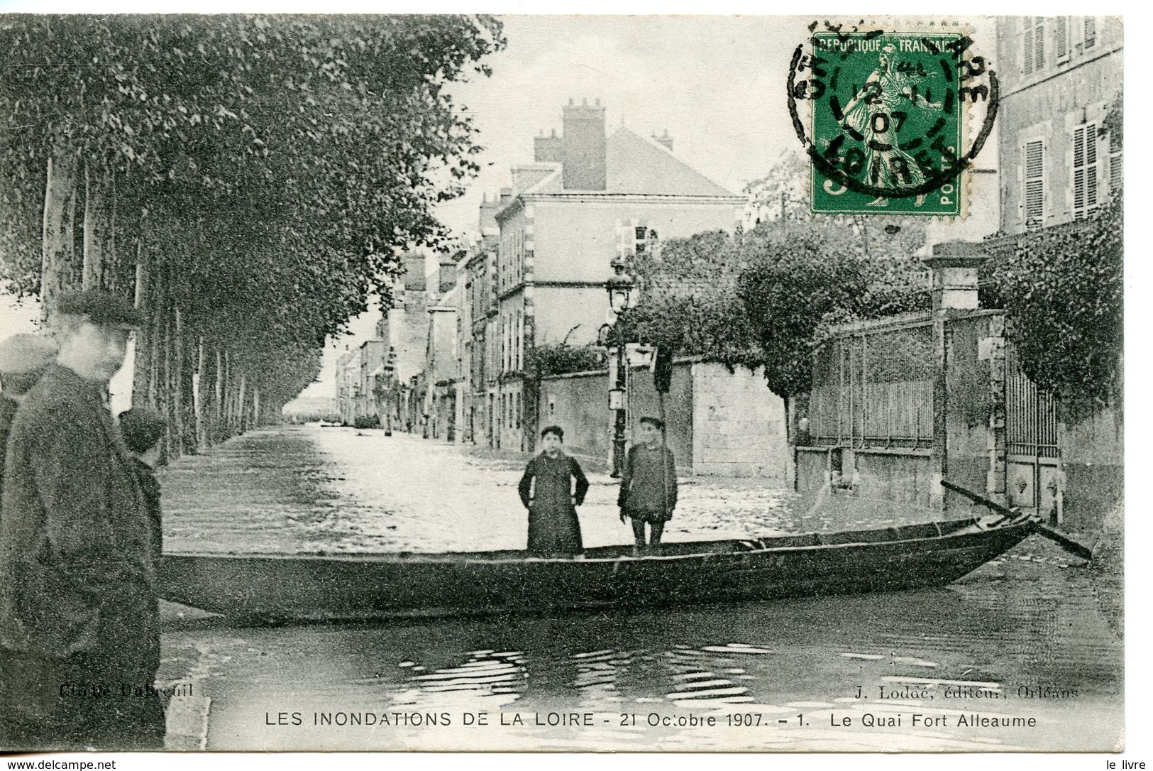 CPA 45 ORLEANS. INONDATIONS DE LA LOIRE 1907. LE QUAI FORT ALLEAUME
