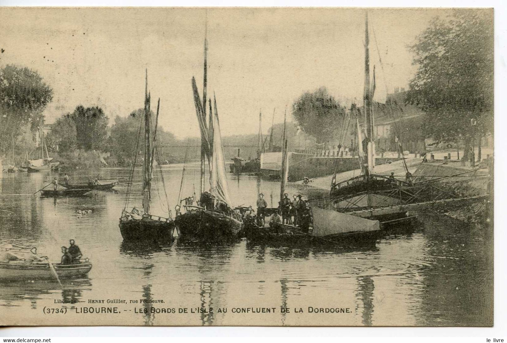 CPA 33 LIBOURNE.LES BORDS DE L'ISLE AU CONFLUENT DE LA DORDOGNE 1904