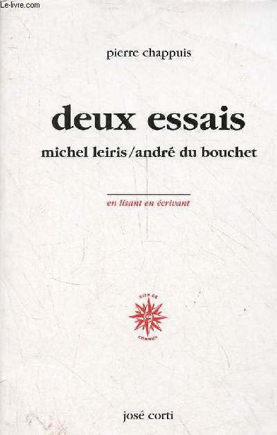 Deux essais Michel Leiris/Andr du Bouchet - Collection 