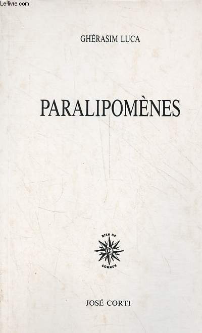 Paralipomnes - 3e dition.