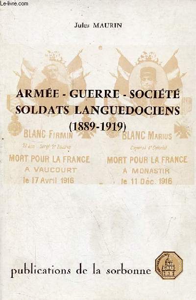 Arme - Guerre - Socit soldats languedociens (1889-1919).