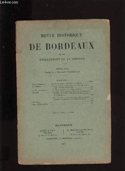 Revue historique de Bordeaux et du dpartement de la Gironde n 5