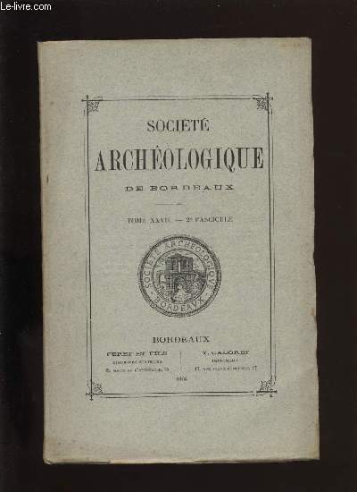 Socit archologique de Bordeaux - Tome XXVII - Fascicule n 2