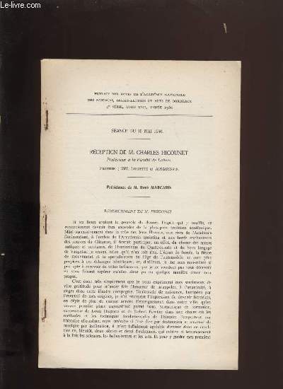 Actes de l'acadmie nationale des sciences, belles-lettres et arts de Bordeaux. Rception de M. Charles Higounet.