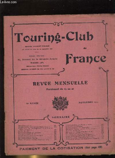 TOURING - CLUB DE FRANCE . 22e anne .