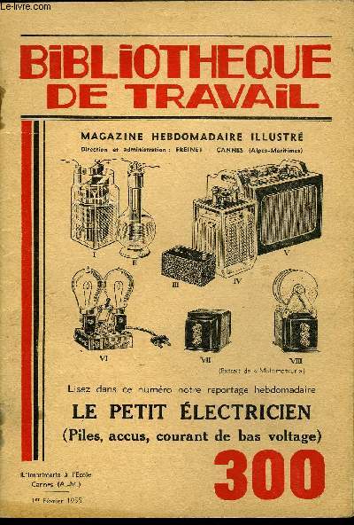 BIBLIOTHEQUE DE TRAVAIL N300 - LE PETIT ELECTRICIEN (PILES, ACCUS, COURANT DE BAS VOLTAGE)