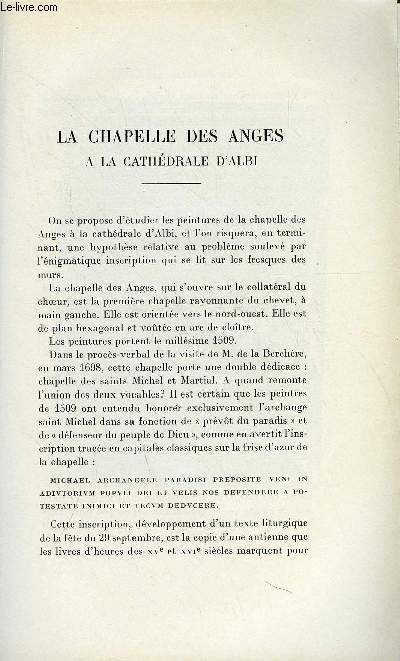 BULLETIN MONUMENTAL 93e VOLUME DE LA COLLECTION N3 - LA CHAPELLE DES ANGES A LA CATHEDRALE D'ALBI PAR LE CHANOINE A. AURIOL