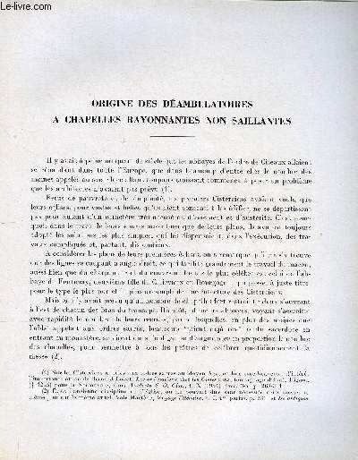 BULLETIN MONUMENTAL 115e VOLUME DE LA COLLECTION N1 - ORIGINE DES DEAMBULATOIRES A CHAPELLES RAYONNANTES NON SAILLANTES PAR FR. M.-ANSELME DIMIER