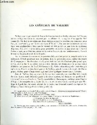 BULLETIN MONUMENTAL 121e VOLUME DE LA COLLECTION N3 - LES CHATEAUX DE VALLERY PAR RENE PLANCHENAULT