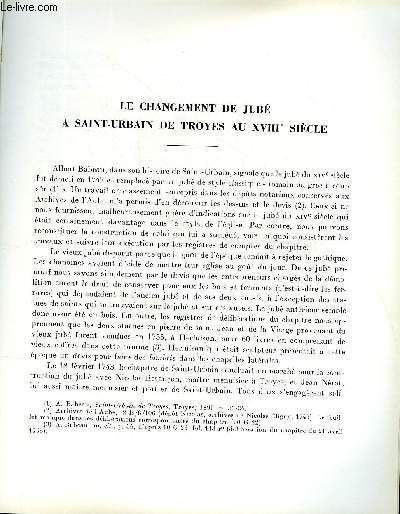 BULLETIN MONUMENTAL 123e VOLUME DE LA COLLECTION N1 - LE CHANGEMENT DE JUBE A SAINT-URBAIN DE TROYES AU XVIIIe SIECLE PAR GILDAS BERNARD