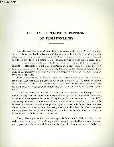 BULLETIN MONUMENTAL 123e VOLUME DE LA COLLECTION N2 - LE PLAN DE L'EGLISE CISTERCIENNE DE TROIS-FONTAINES PAR FR. M.-ALSELME DIMIER