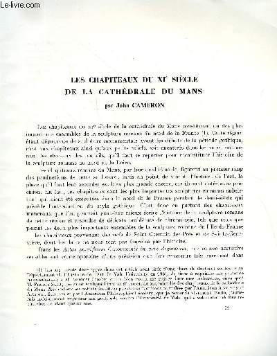 BULLETIN MONUMENTAL 124e VOLUME DE LA COLLECTION N4 - LES CHAPITEAUX DU XIe SIECLE DE LA CATHEDRALE DU MANS PAR JOHN CAMERON