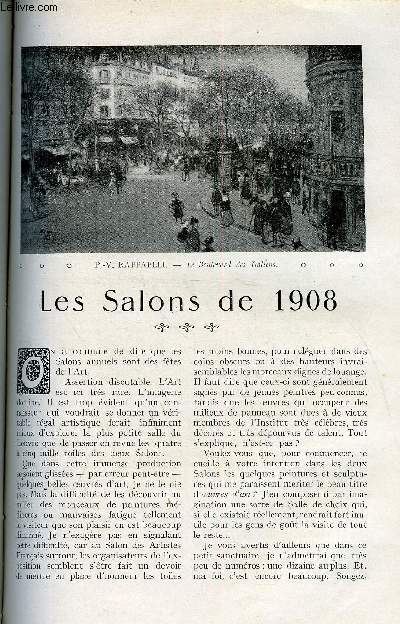 LE MONDE MODERNE TOME 27 - LES SALONS DE 1908 + LES DOMESTIQUES S'EN VONT + HENRY BECQUE + UNE PETITE COUR ALLEMANDE