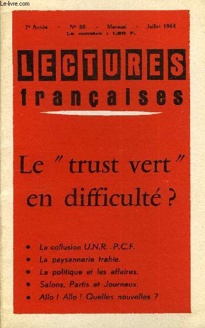LECTURES FRANCAISES N 88 - LE 