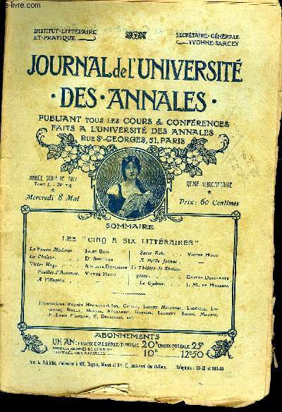 JOURNAL DE L'UNIVERSITE DES ANNALES ANNEE SCOLAIRE 1907 N14 - La 