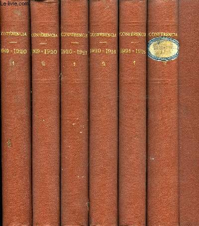 CONFERENCIA JOURNAL DE L'UNIVERSITE DES ANNALES - SERIE DE 19 VOLUMES DE 1919 A 1929 - QUATORZIEME A VINGT-TROISIEME ANNEE