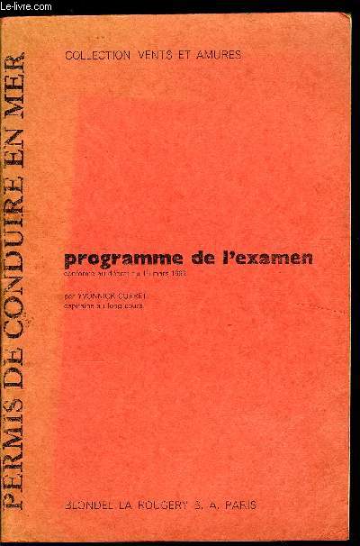 PERMIS DE CONDUIRE - PROGRAMME DE L'EXAMEN