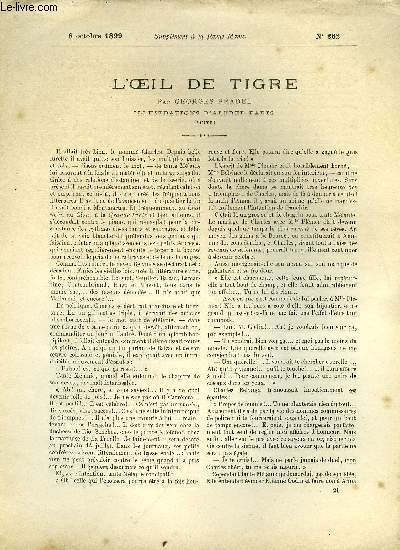 SUPPLEMENT A LA REVUE MAME N 262 - L'oeil de tigre (suite) par Georges Pradel, illustrations d'Alfred Paris