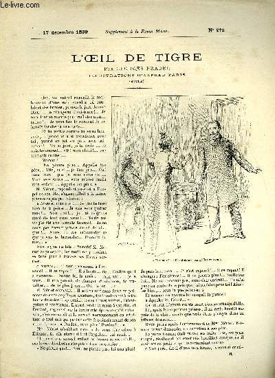 SUPPLEMENT A LA REVUE MAME N 272 - L'oeil de tigre (fin) par Georges Pradel, illustrations d'Alfred Paris