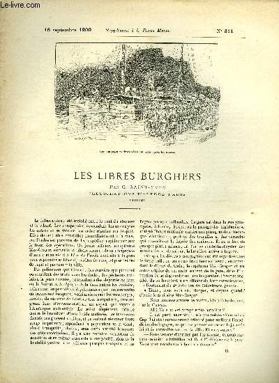 SUPPLEMENT A LA REVUE MAME N 311 - Les libres burghers (suite) par G. Saint-Yves, illustrations d'Alfred Paris