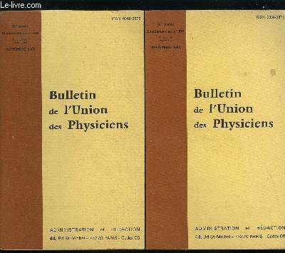 Supplments au Bulletin de l'union des physiciens n 656 - Annales du Baccalaurat Sries C et E, Srie D