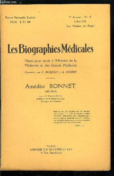 Les biographies mdicales n 7 - Amde Bonnet (1809-1858)