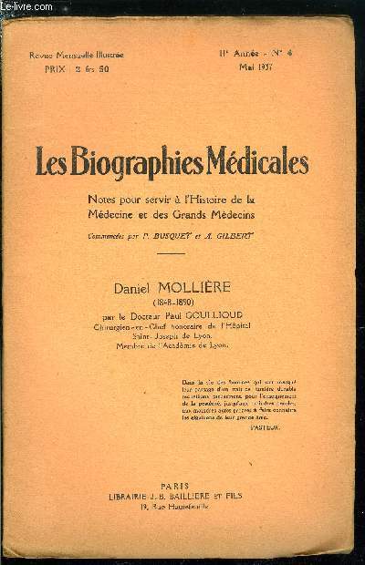Les biographies mdicales n 4 - Daniel Mollire (1848-1890)