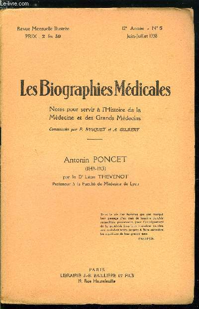 Les biographies mdicales n 5 - Antonin Poncet (1849-1913)