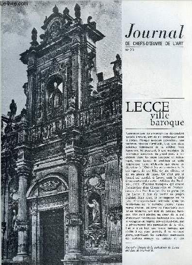 Journal de chefs-d'oeuvre de l'art n 70 - Lecce ville baroque, Texidor, Germain, Congo, Gabon, Cote d'Ivoire