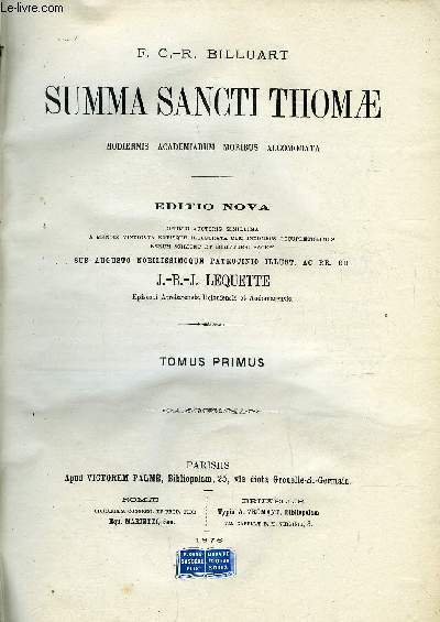 Summa Sancti Thomae hodiernis academiarum moribus accomodata - 8 tomes