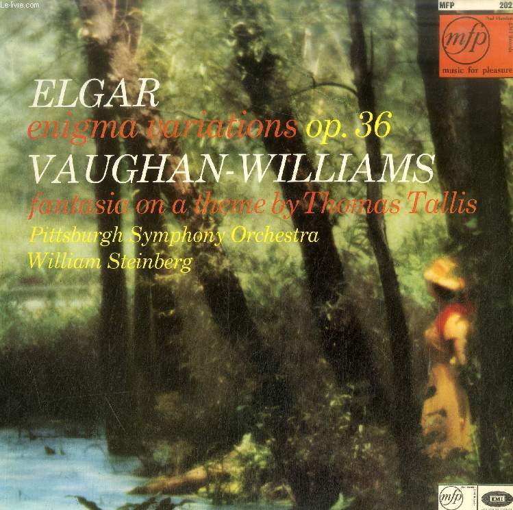 DISQUE VINYLE 33T : ENIGMA VARIATIONS Op. 36, FANTASIA ON A THEME BY THOMAS TALLIS - Pittsburgh Symphony Orchestra, dir. William Steinberg