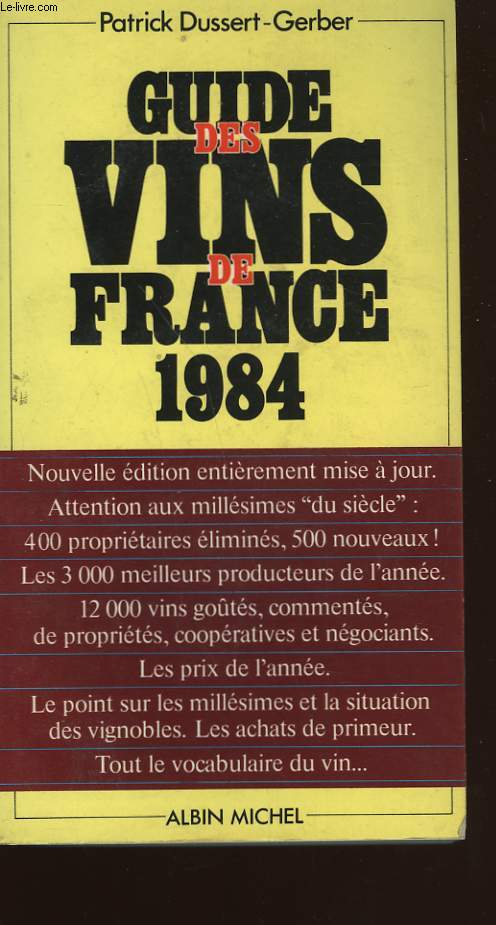 GUIDE DES VINS DE FRANCE 1984.