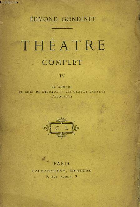 THEATRE COMPLET. TOME 4.