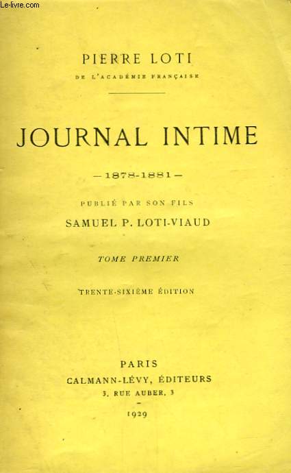 JOURNAL INTIME. 1878-1881. TOME 1.