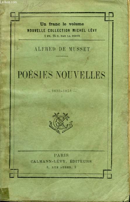 POESIES NOUVELLES. 1833-1851.