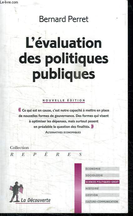 L EVALUATION DES POLITIQUES PUBLIQUES. COLLECTION REPERES N 329