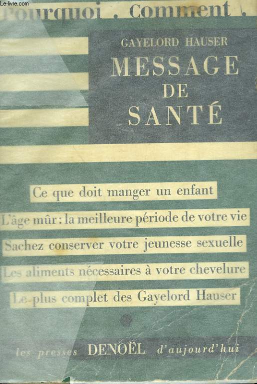 MESSAGE DE SANTE.