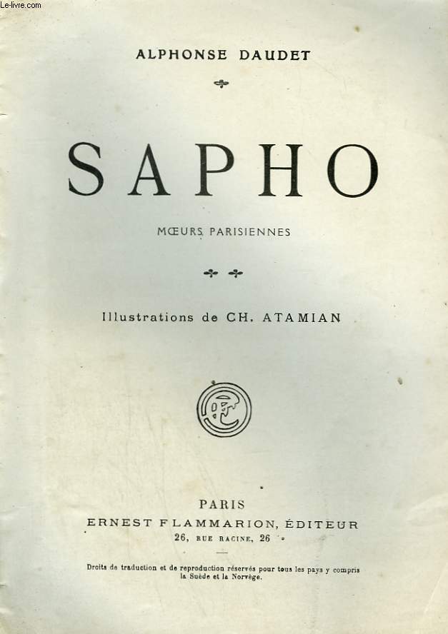 SAPHO. MOEURS PARISIENNES. COLLECTION MODERN BIBLIOTHEQUE.